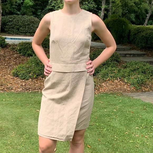 NWT Classic Banana Republic Linen Blend Peplum Dress 4 - Picture 7 of 8